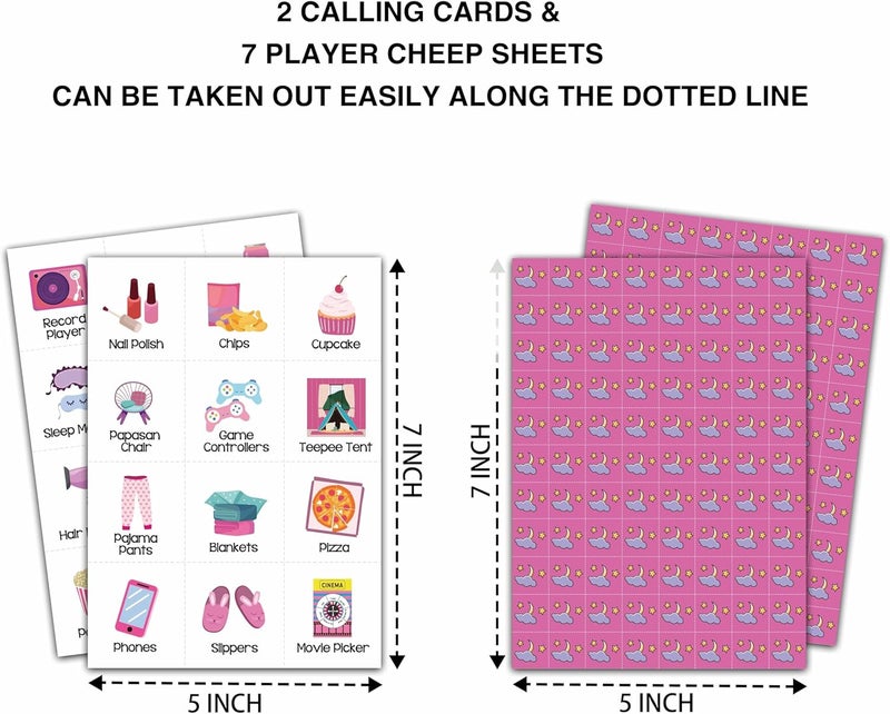 Foosproea Sleepover Bingo Cards, Pajama Party Game for 24 Players, Slumber Party/Bridal Shower Games for Friends Besties, Women Birthday Party Favors Supplies Decorations(34) - Image 3